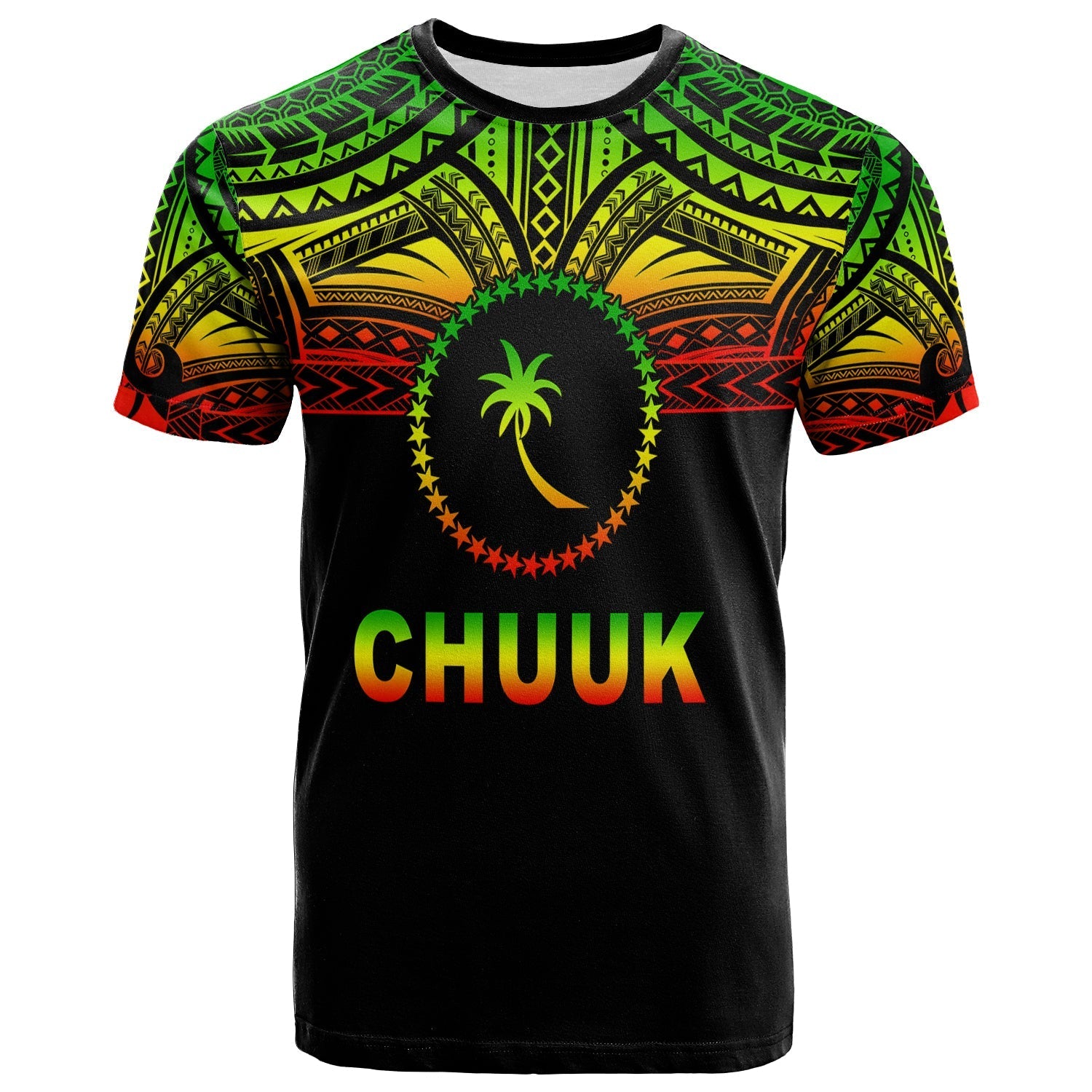 Chuuk Flag T Shirt Micronesia Style Reggae LT13 - Wonder Print Shop