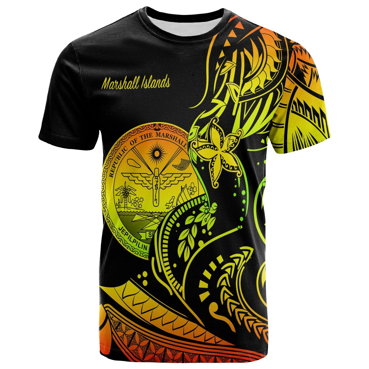 Marshall Islands T Shirt Proud Seal Star Version Reggae LT13 - Wonder Print Shop
