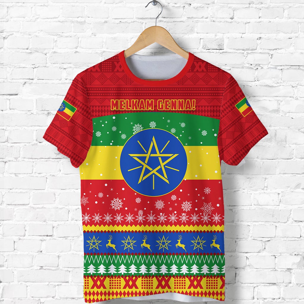 Ethiopia T Shirt Merry Christmas Mix African Pattern LT13 - Wonder Print Shop
