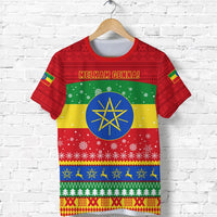 Ethiopia T Shirt Merry Christmas Mix African Pattern LT13 - Wonder Print Shop