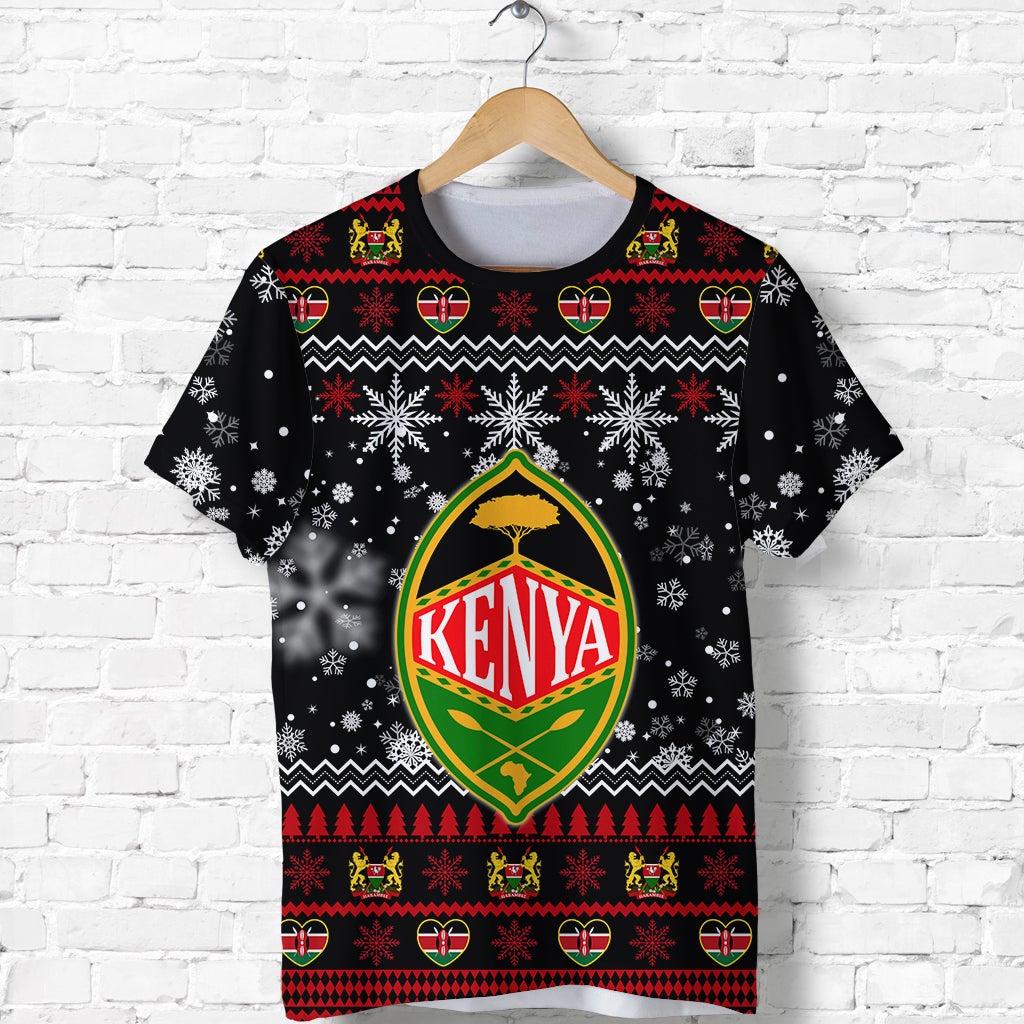 Kenya Christmas T Shirt Shield mix African Pattern LT13 - Wonder Print Shop