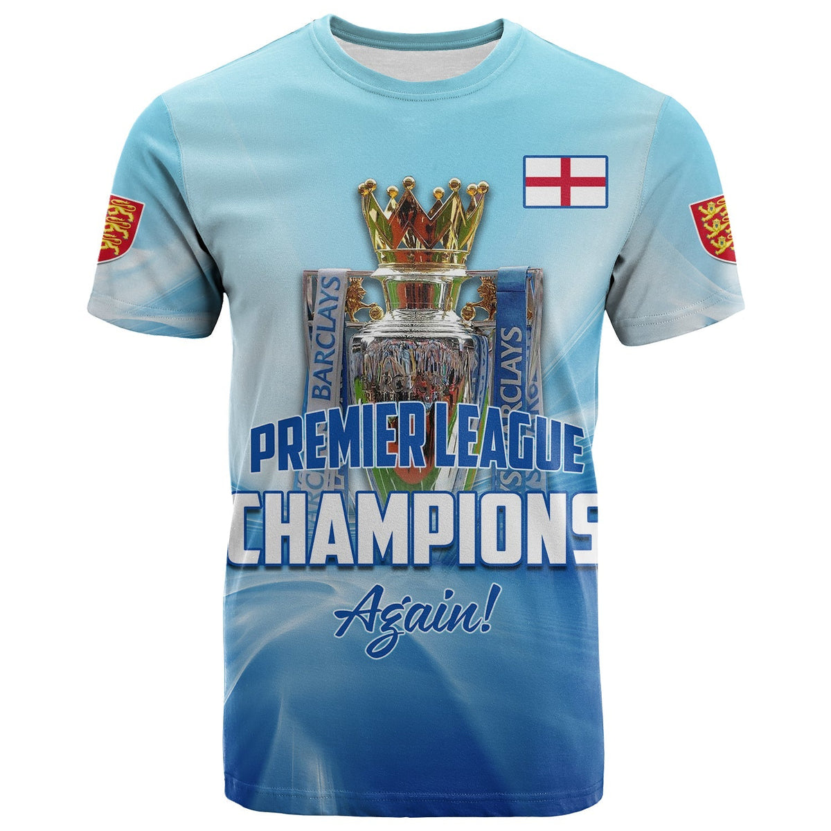 Custom England T Shirt Football 2022 Come On Champions LT13 - Wonder Print Shop