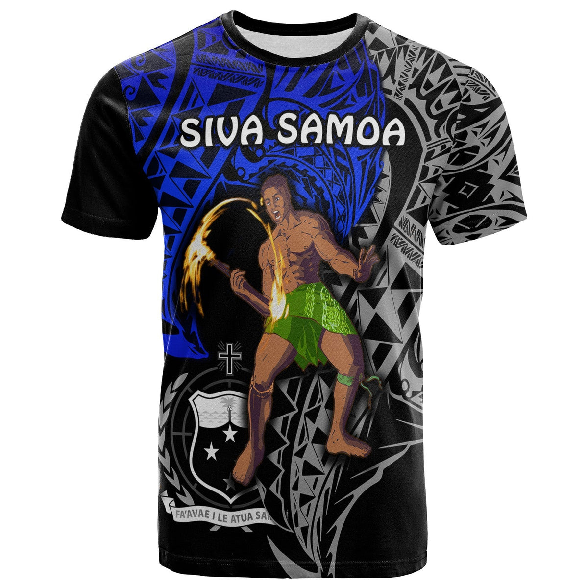 Siva Samoa T Shirt Nationaln Dance Mix Blue Polynesian LT13 - Wonder Print Shop