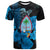 Custom Guam Seal T Shirt Polynesian Turtle with Flowers Version Blue LT13 - Wonder Print Shop