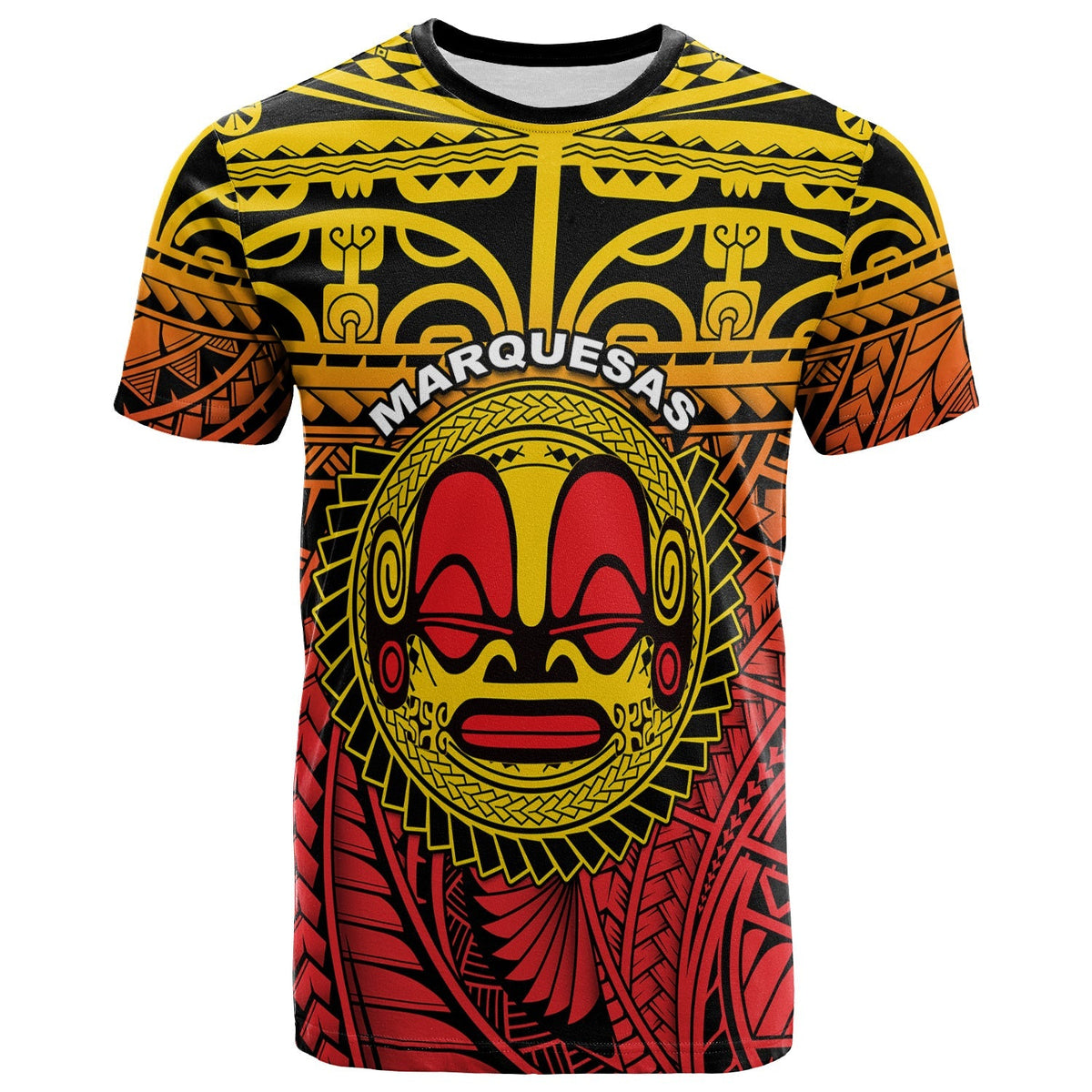 Custom Marquesas Islands T Shirt Mata Tiki Polynesian Pattern LT13 - Wonder Print Shop