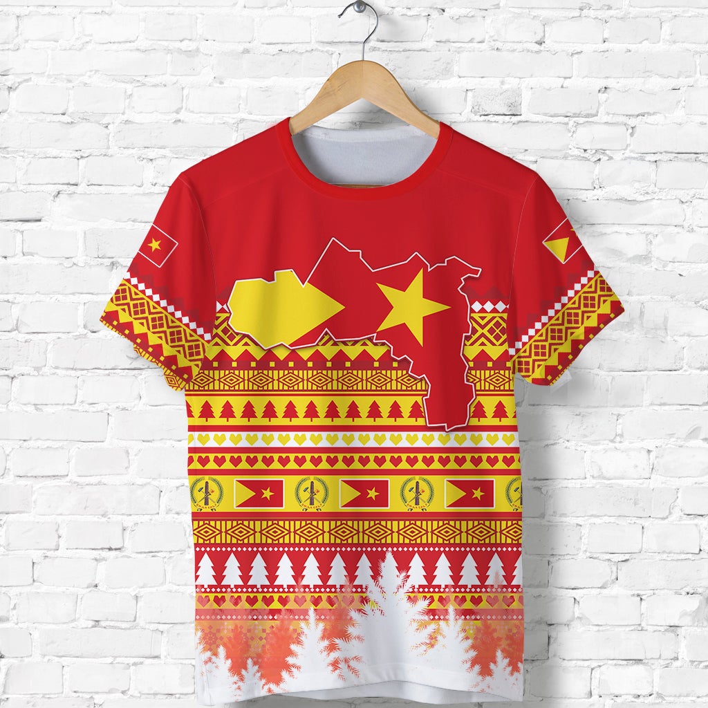 Tigray T Shirt Merry Christmas Mix African Pattern LT13 - Wonder Print Shop