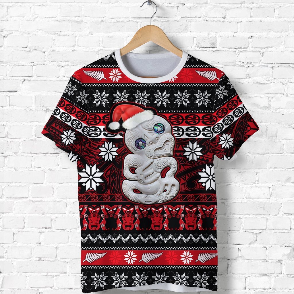 New Zealand Hei Tiki Christmas T Shirt Maori Meri Kirihimete LT13 - Wonder Print Shop