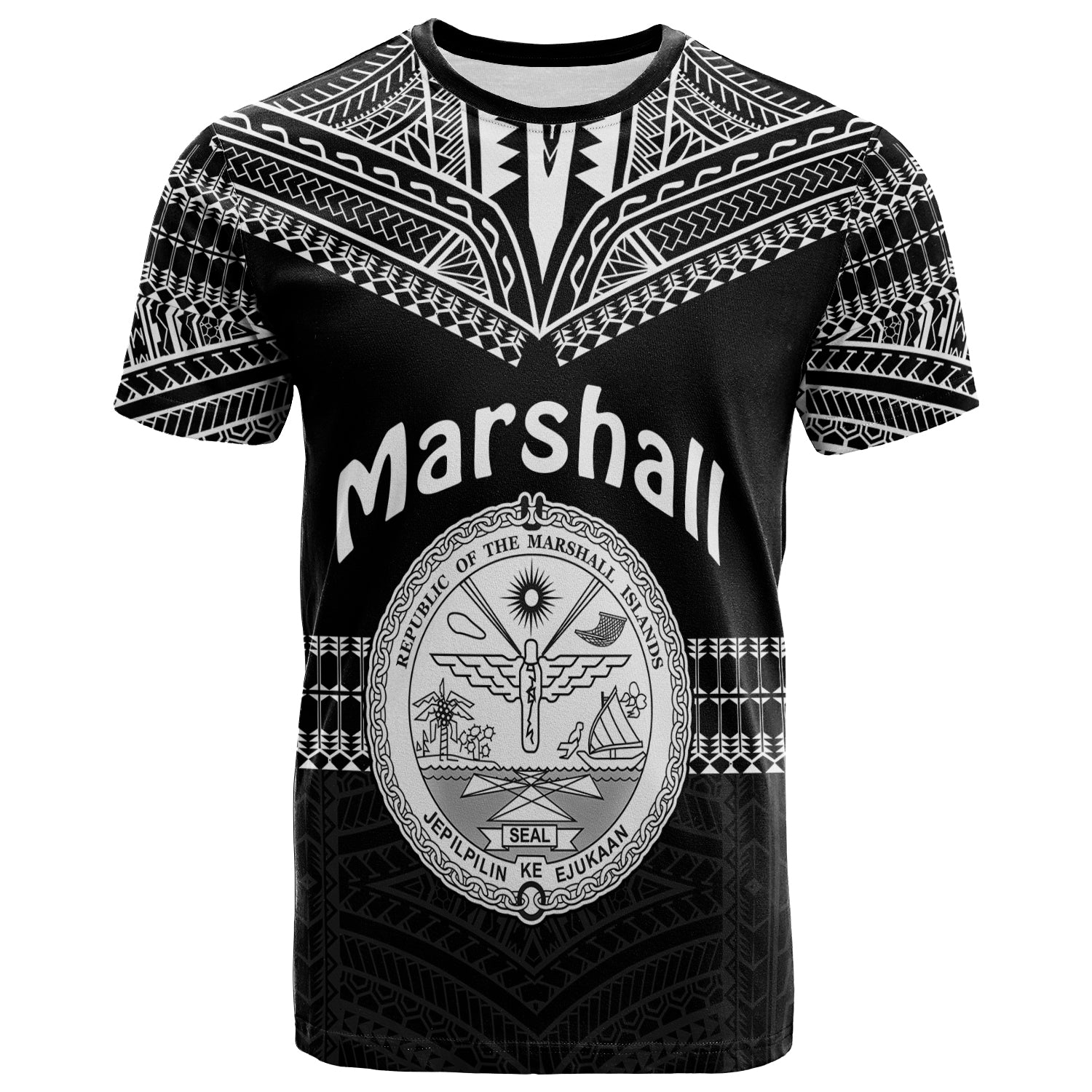 Marshall Islands T Shirt Best Tattoo Version Black LT13 - Wonder Print Shop