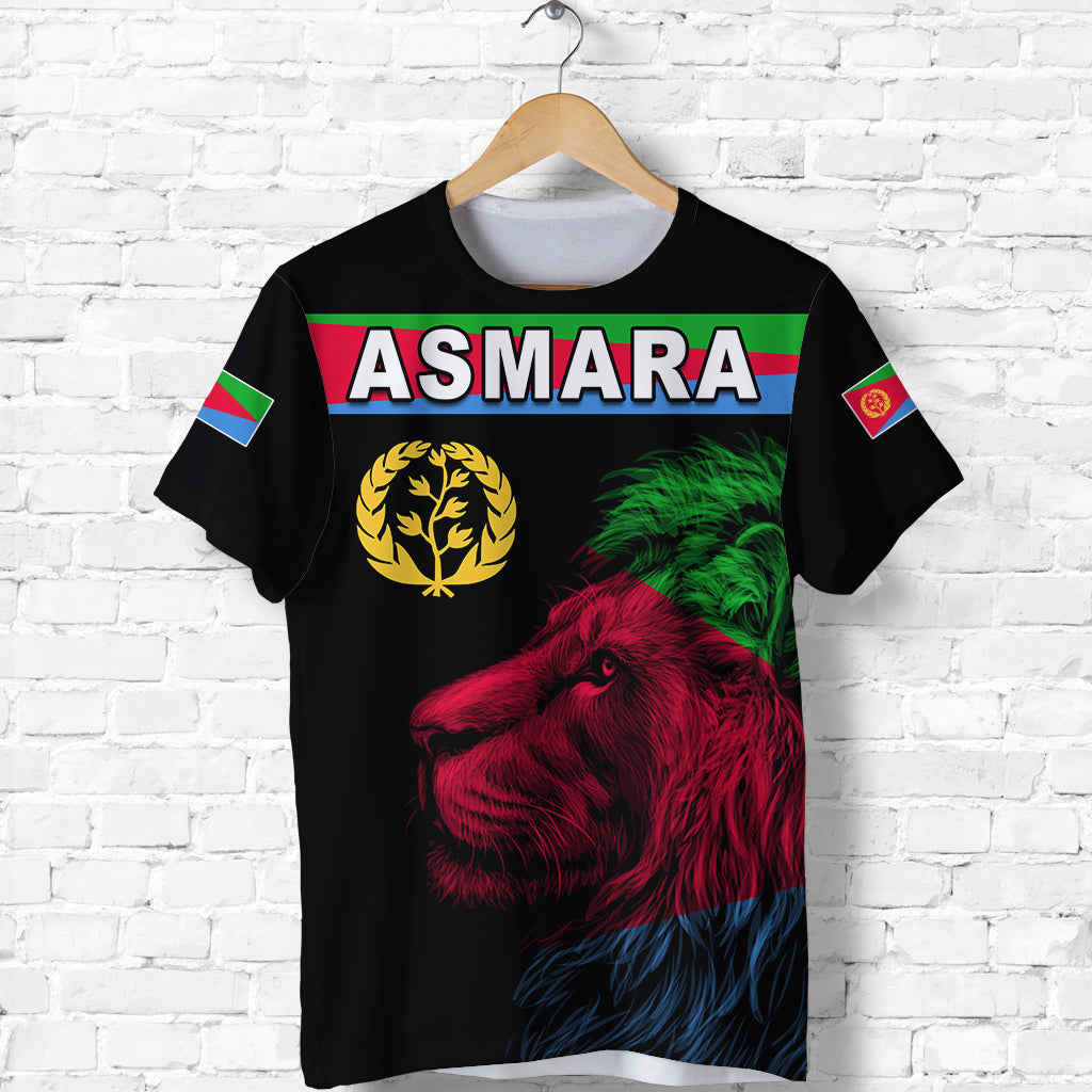 Asmara Eritrean T Shirt Eritrea Lion Proud Olive Symbol LT13 - Wonder Print Shop