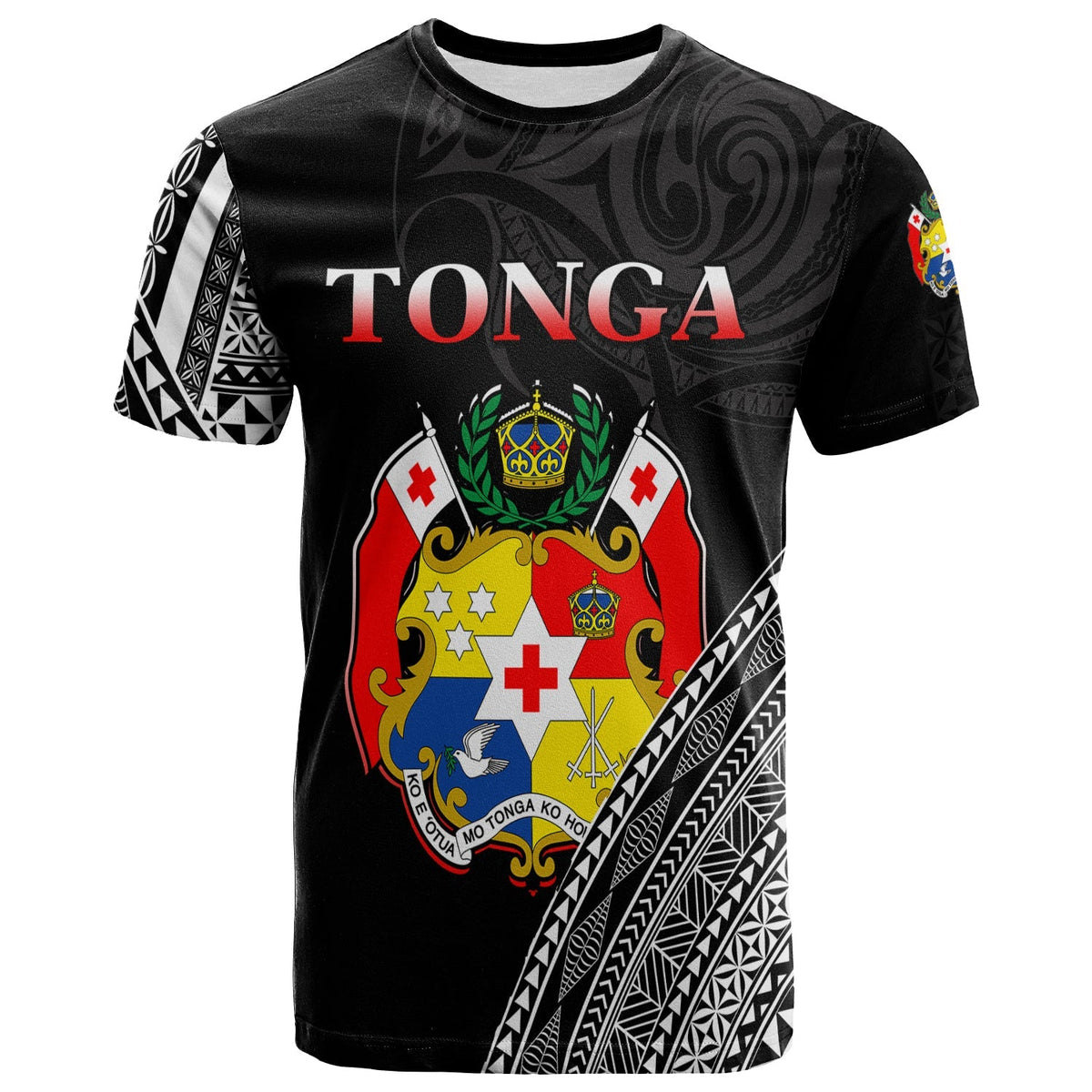 Tonga T Shirt Tongan Pattern Blithesome Version Black LT13 - Wonder Print Shop