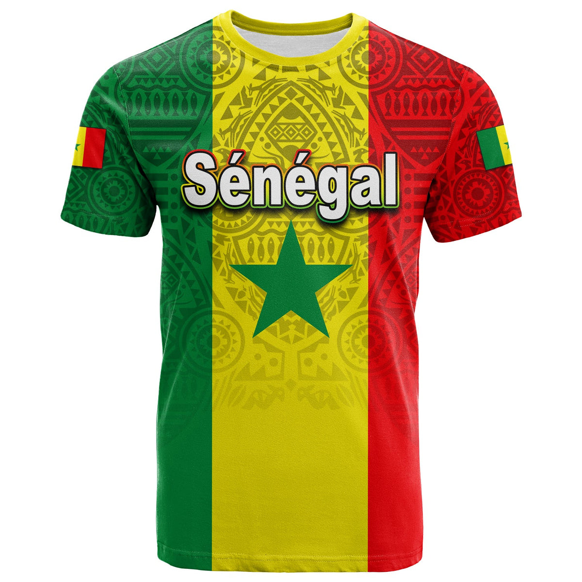 Custom Senegal T Shirt African Pattens LT6 - Wonder Print Shop