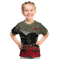 New Zealand ANZAC 2022 T Shirt KID Maori Camouflage - Wonder Print Shop
