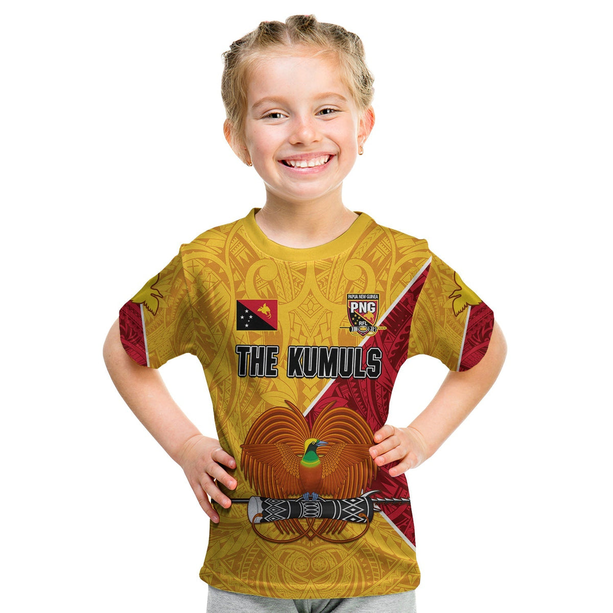 The Kumuls PNG T Shirt KID Papua New Guinea Polynesian Dynamic Style - Wonder Print Shop