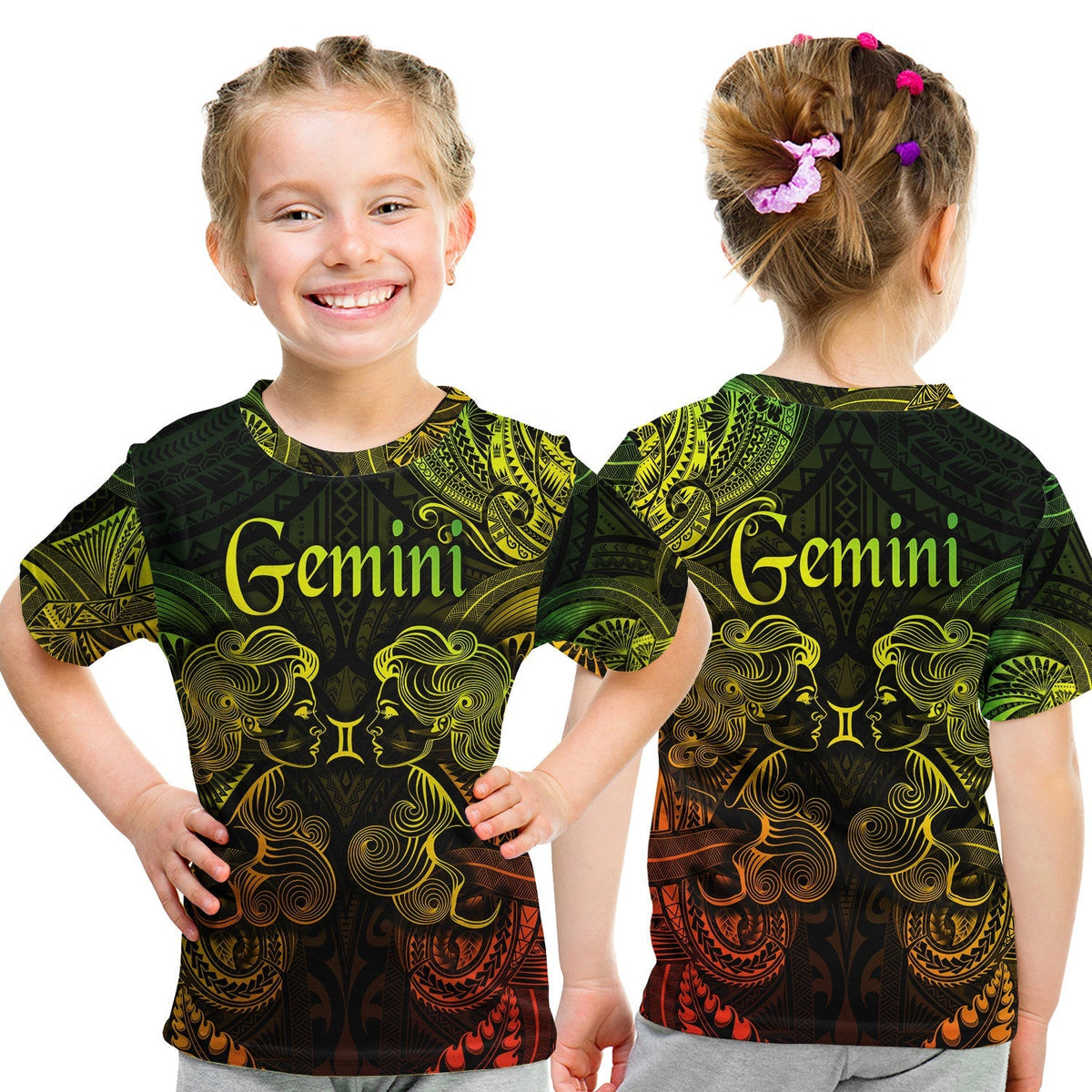 Gemini Zodiac Polynesian T Shirt KID Unique Style Reggae LT8 - Wonder Print Shop