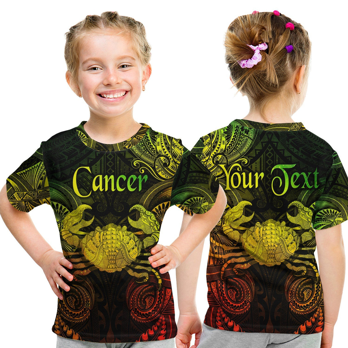 Custom Cancer Zodiac Polynesian T Shirt KID Unique Style Reggae LT8 - Wonder Print Shop