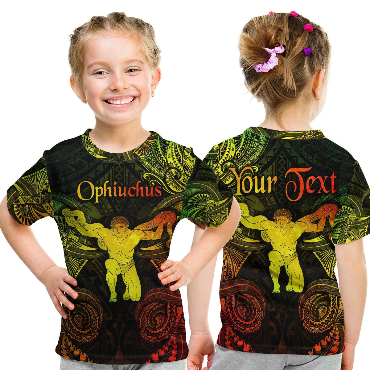 Custom Ophiuchus Zodiac Polynesian T Shirt KID Unique Style Reggae LT8 - Wonder Print Shop