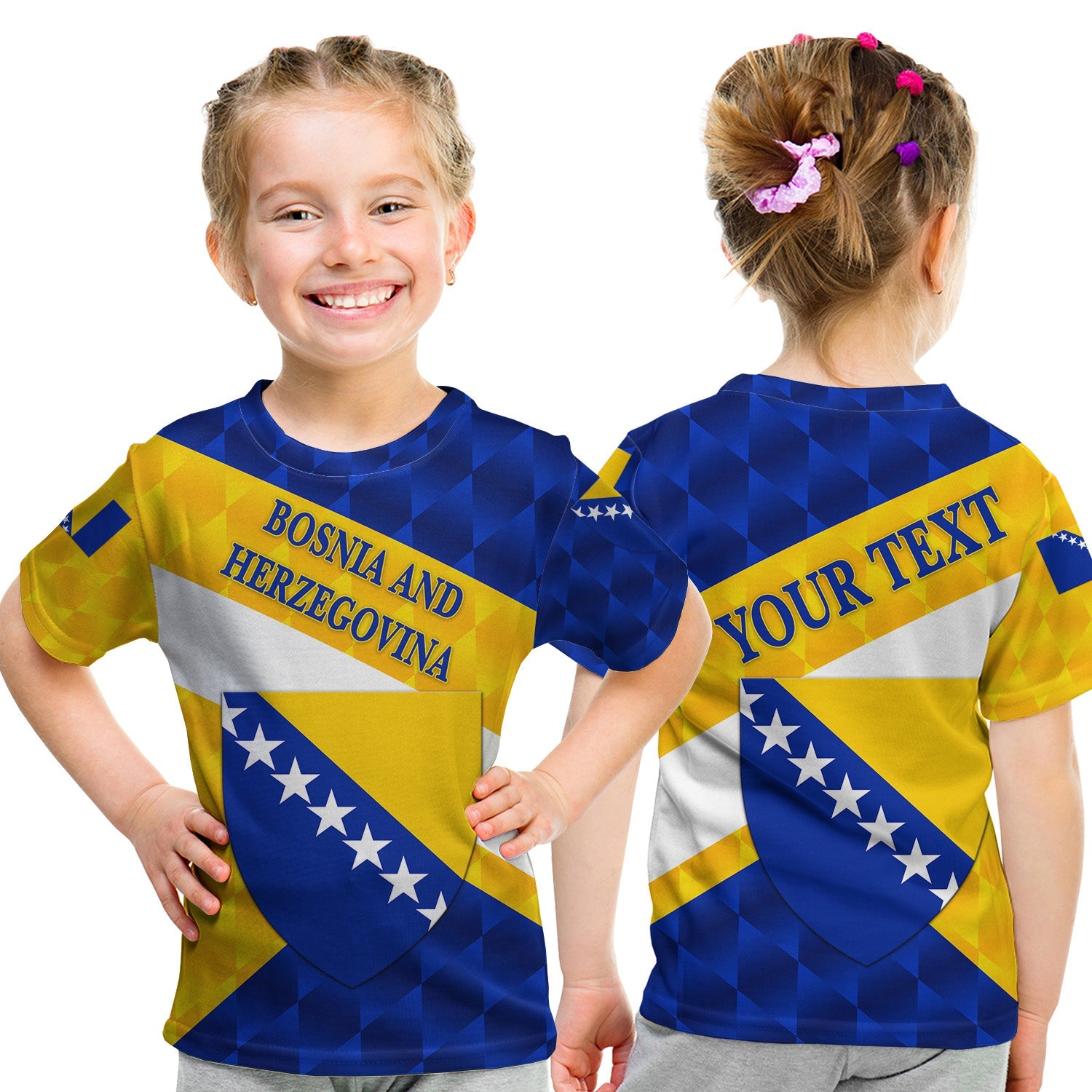 (Custom Personalised) Bosnia and Herzegovina T Shirt KID Sporty Style LT8 - Wonder Print Shop