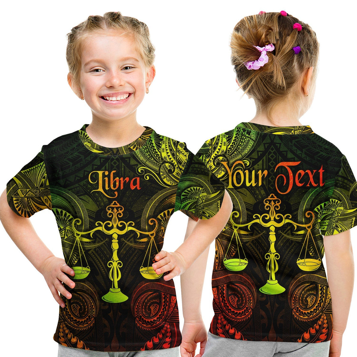 Custom Libra Zodiac Polynesian T Shirt KID Unique Style Reggae LT8 - Wonder Print Shop