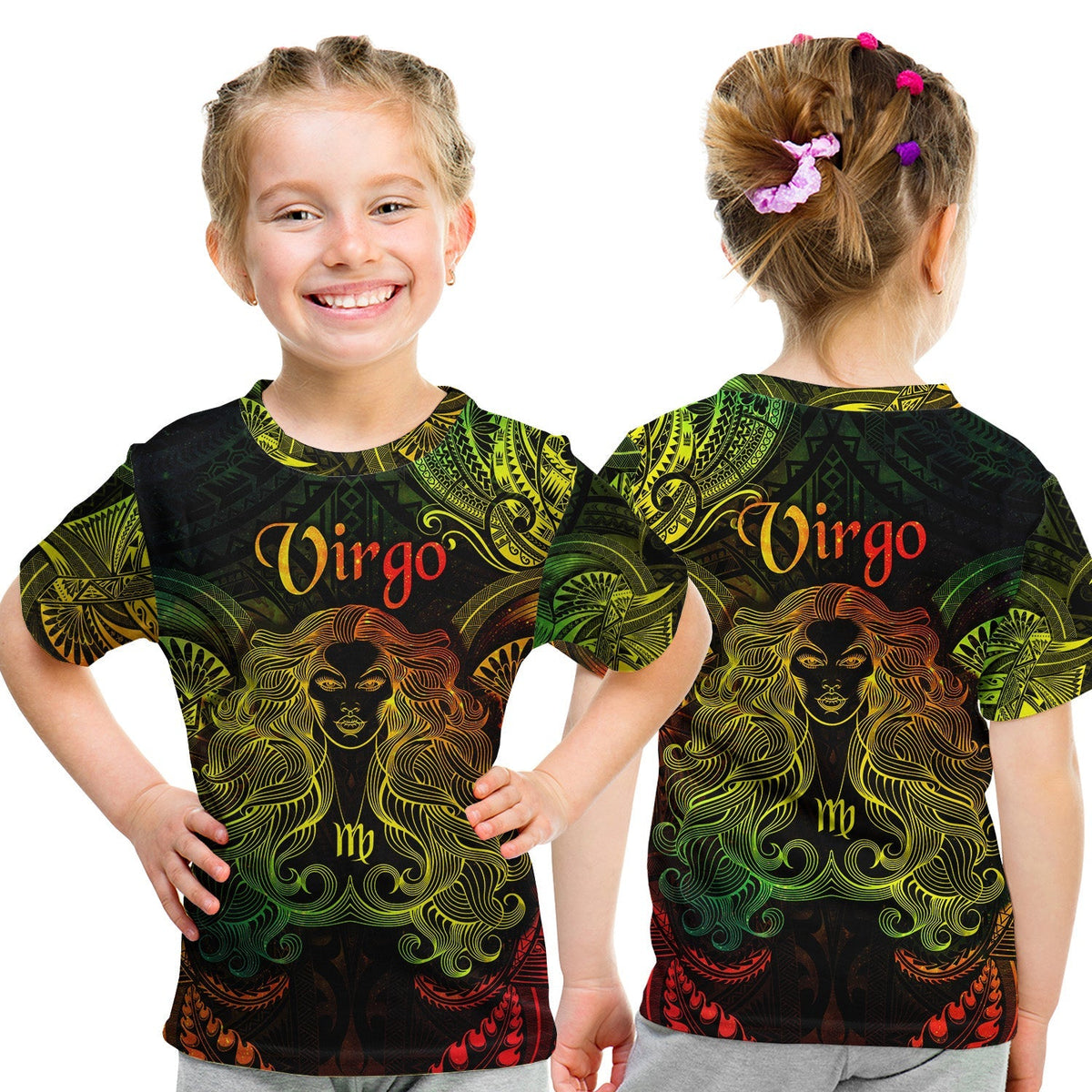 Virgo Zodiac Polynesian T Shirt KID Unique Style Reggae LT8 - Wonder Print Shop