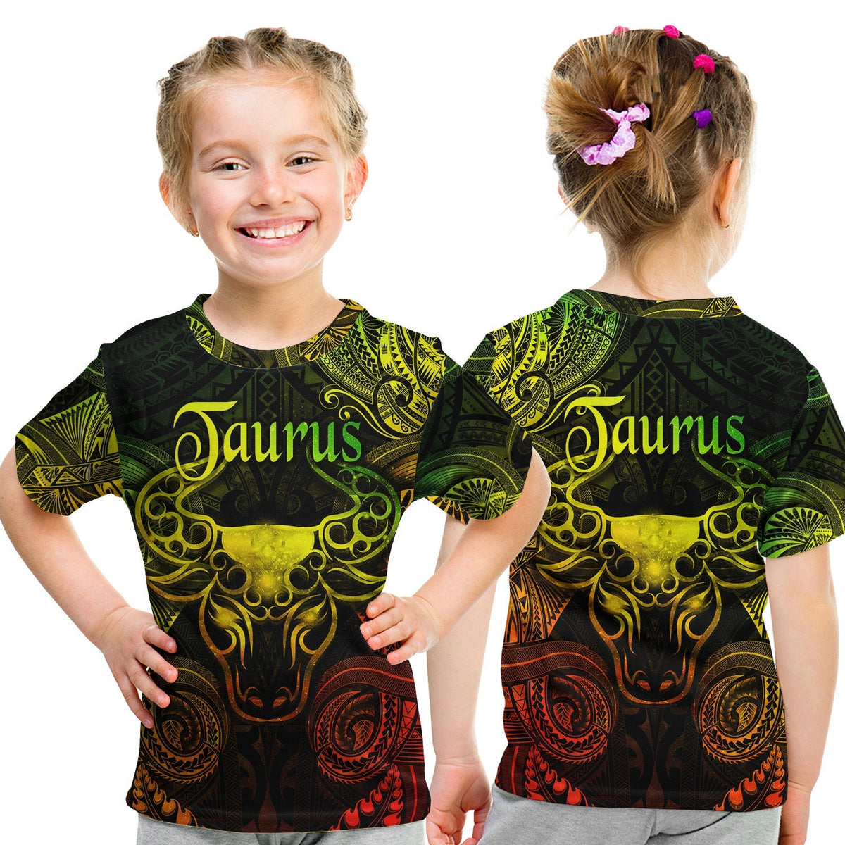 Taurus Zodiac Polynesian T Shirt KID Unique Style Reggae LT8 - Wonder Print Shop