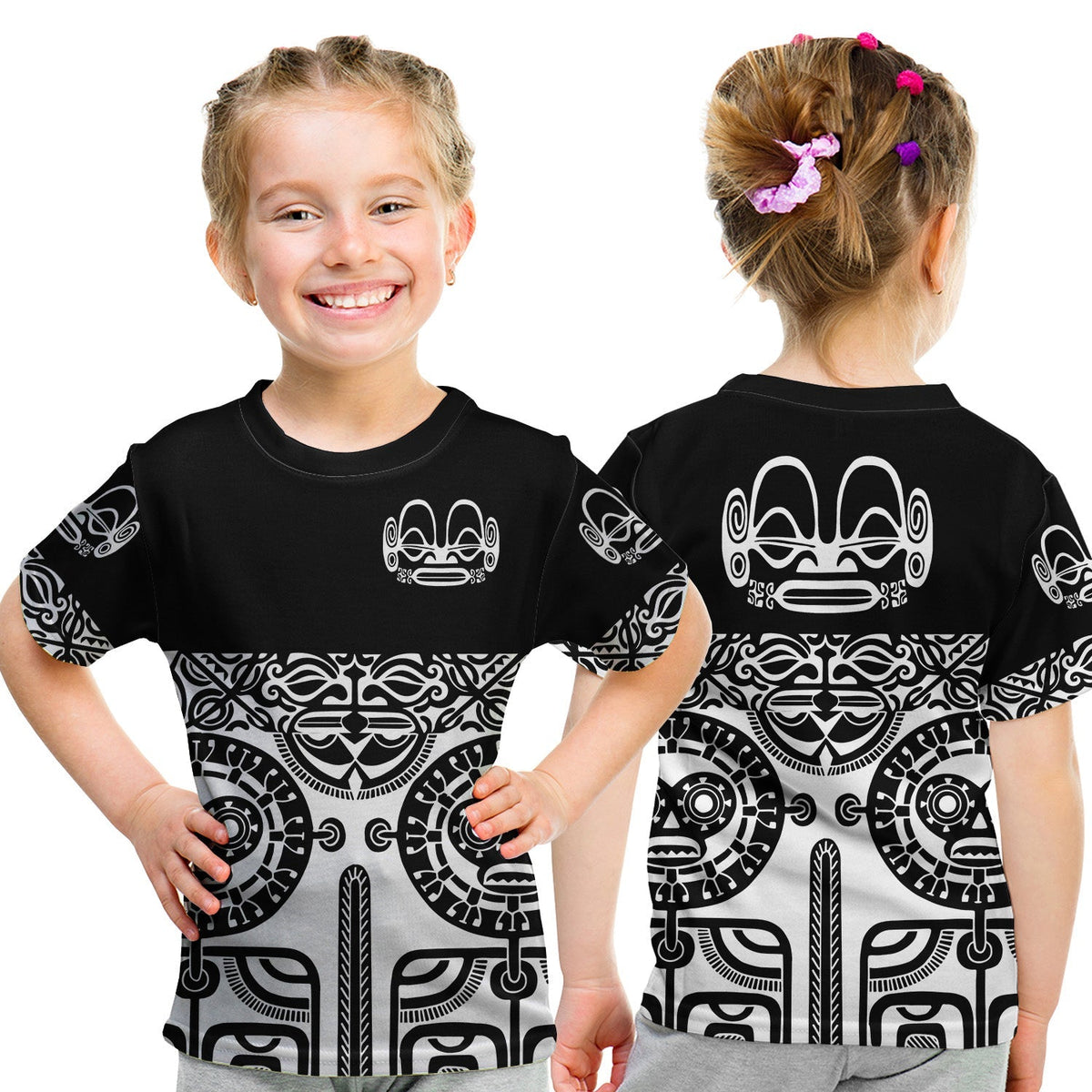 Marquesas Islands T Shirt KID Marquesan Tattoo Special Style Black LT8 - Wonder Print Shop