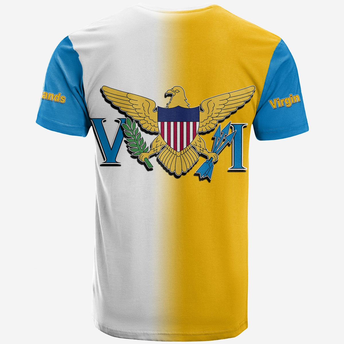 US Virgin Islands Coat Of Arms T Shirt Gradient Color Style No.2 LT6 - Wonder Print Shop