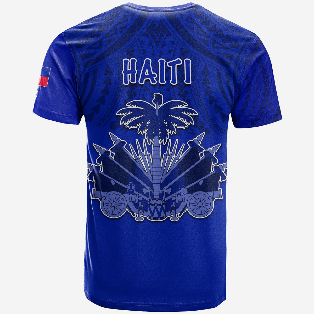 Haiti T Shirt Polynesian Neg Maron Custom Blue Style LT6 - Wonder Print Shop