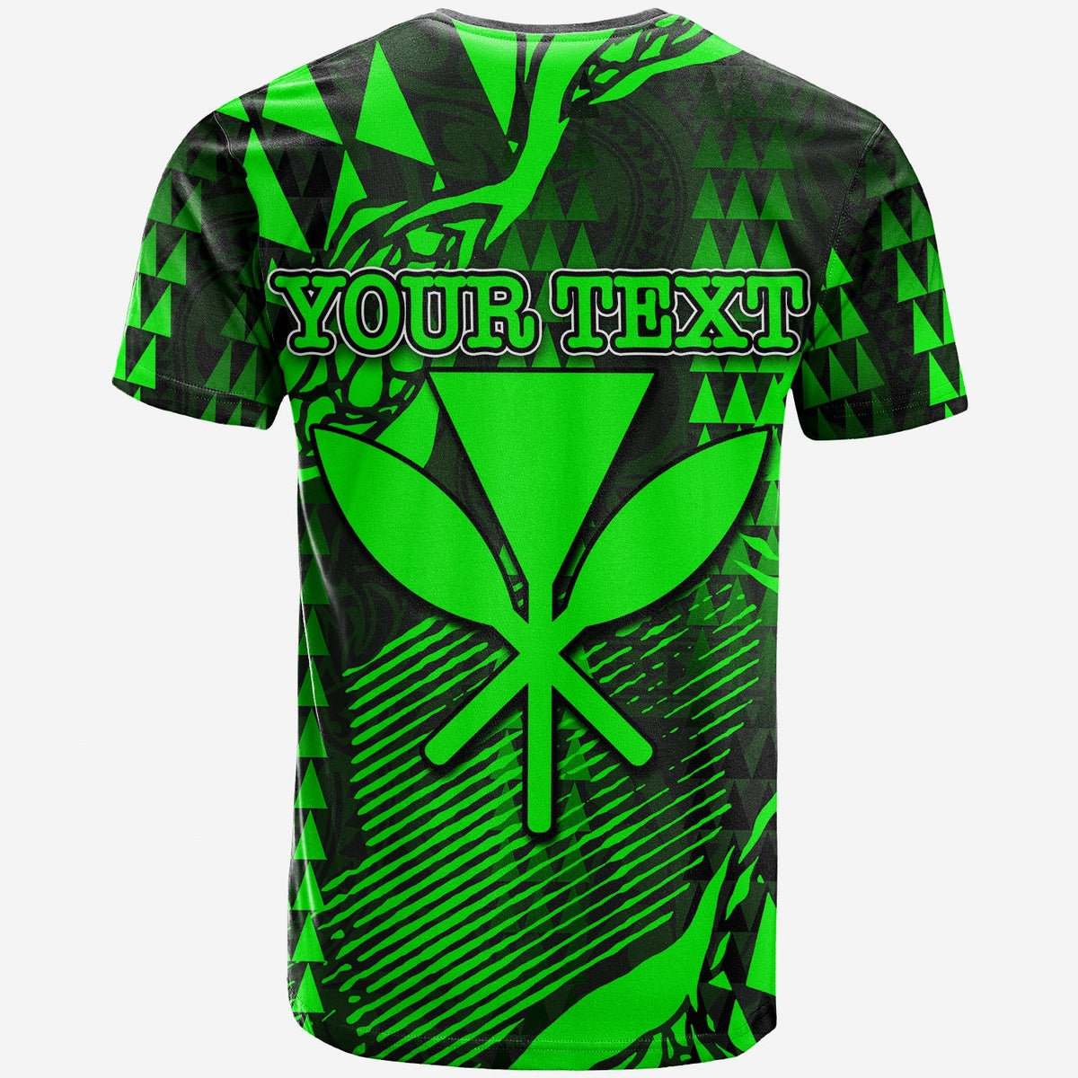 Custom Hawaii Kanaka Map T Shirt Green Style LT6 - Wonder Print Shop