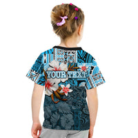 Custom Polynesian Hammerhead shark T Shirt KID Hawaii Style Blue LT6 - Wonder Print Shop