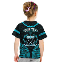 Custom Personalised Samoa Ula Nifo Tribal T Shirt KID Blue Style LT6 - Wonder Print Shop