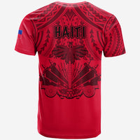 Haiti T Shirt Polynesian Neg Maron Custom Red Style LT6 - Wonder Print Shop
