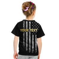 (Custom Personalised) American Flag Father Day T Shirt KID LT6 - Wonder Print Shop