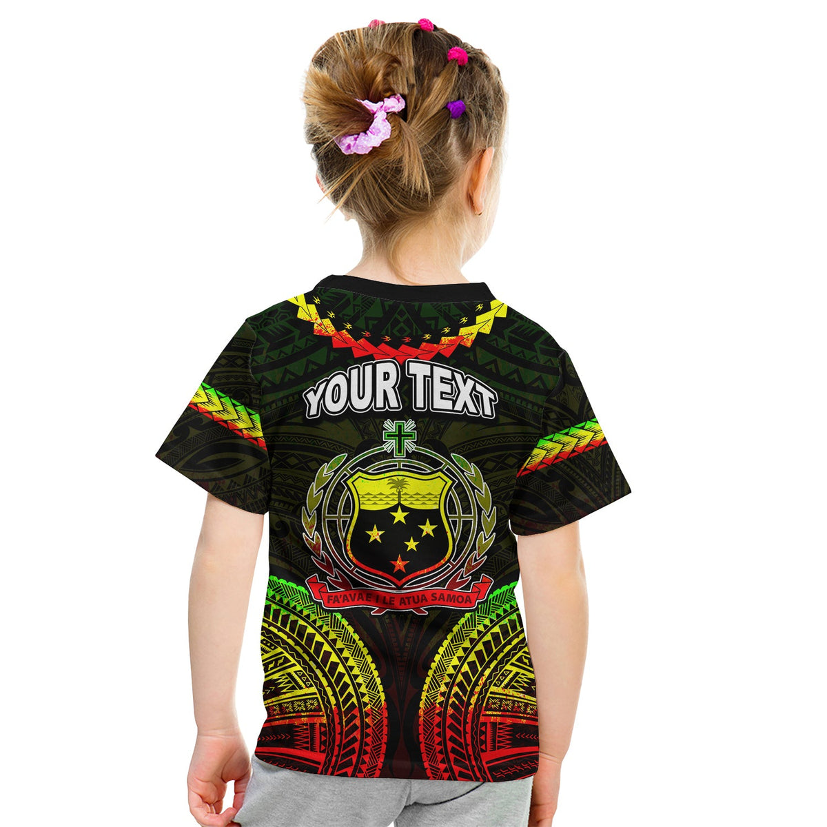 Custom Personalised Samoa Ula Nifo Tribal T Shirt KID Reggage Style LT6 - Wonder Print Shop