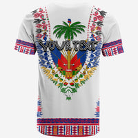 Custom Haiti T Shirt Dashiki Mix Coat Of Arms White Style LT6 - Wonder Print Shop