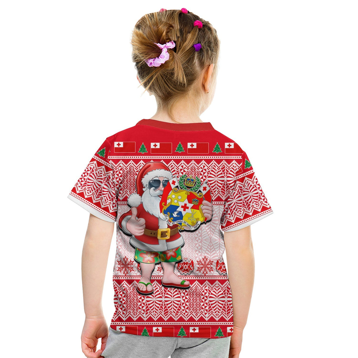 Tonga Christmas T Shirt KID Cool Santa Claus LT6 - Wonder Print Shop