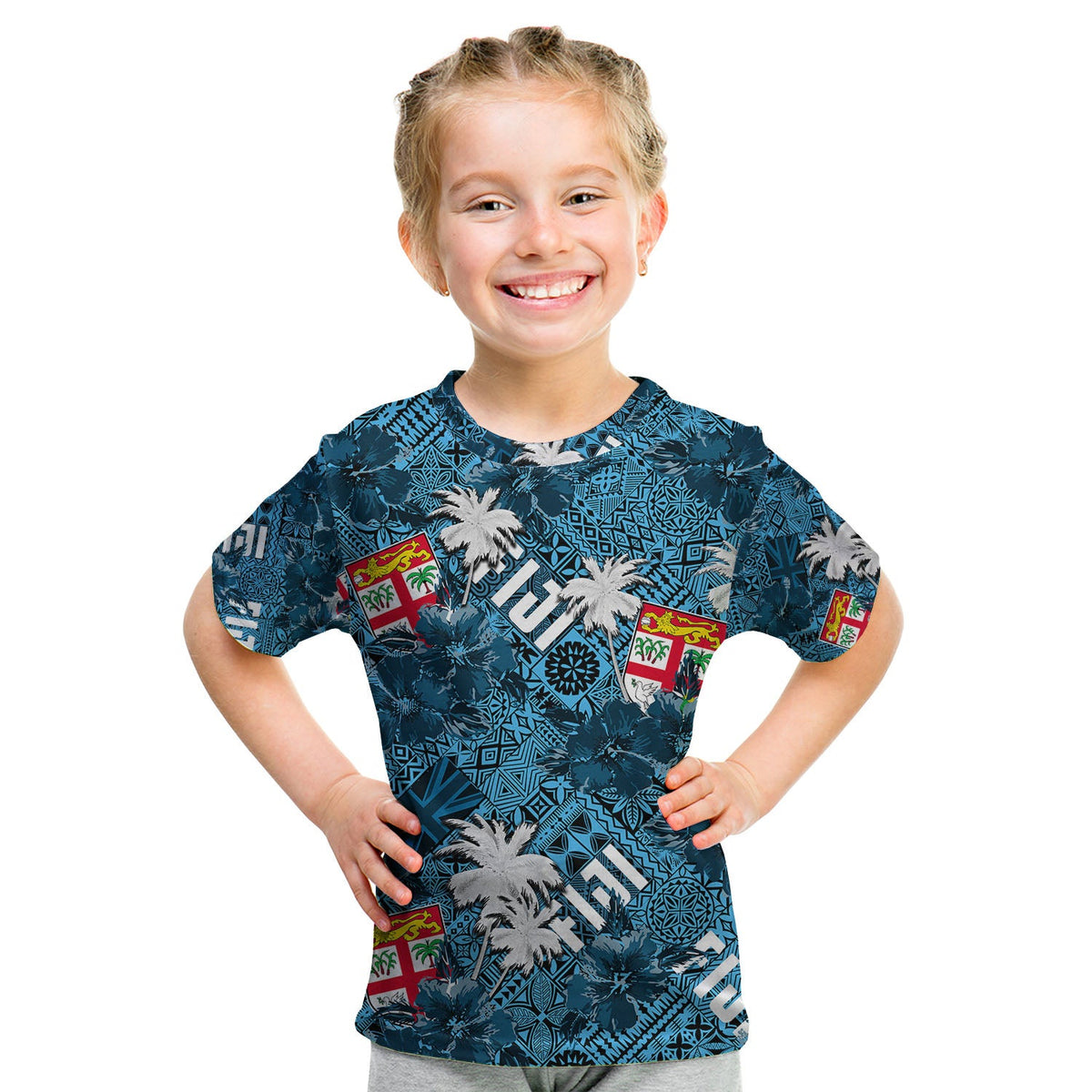 Fiji Hibiscus T Shirt KID Hawaii Style No.1 LT6 - Wonder Print Shop