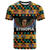 Custom Ethiopia T Shirt Ethiopian Church Angels Black LT6 - Wonder Print Shop