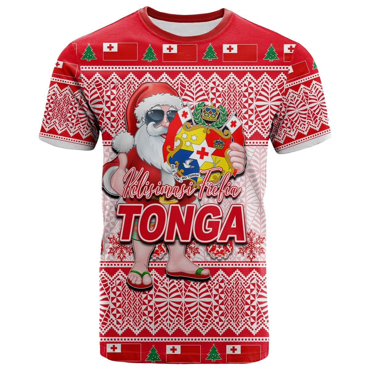 Tonga Christmas T Shirt Cool Santa Claus LT6 - Wonder Print Shop