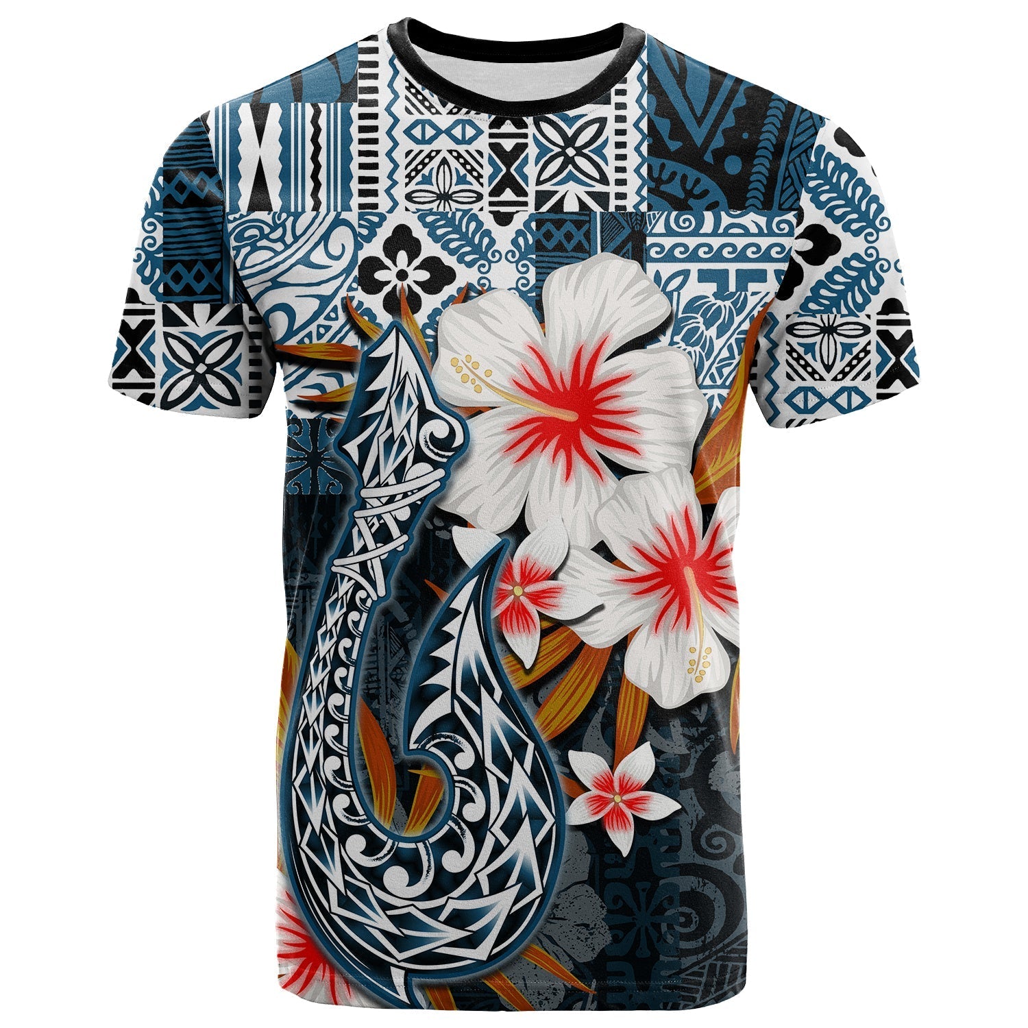 Custom Hawaii Fish Hook T Shirt Blue Style LT6 - Wonder Print Shop