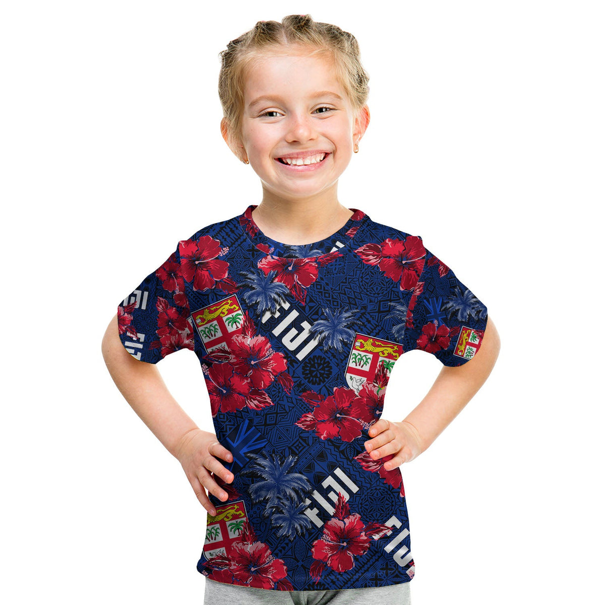 Fiji Hibiscus T Shirt KID Hawaii Style No.2 LT6 - Wonder Print Shop