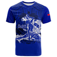 Haiti T Shirt Polynesian Neg Maron Custom Blue Style LT6 - Wonder Print Shop