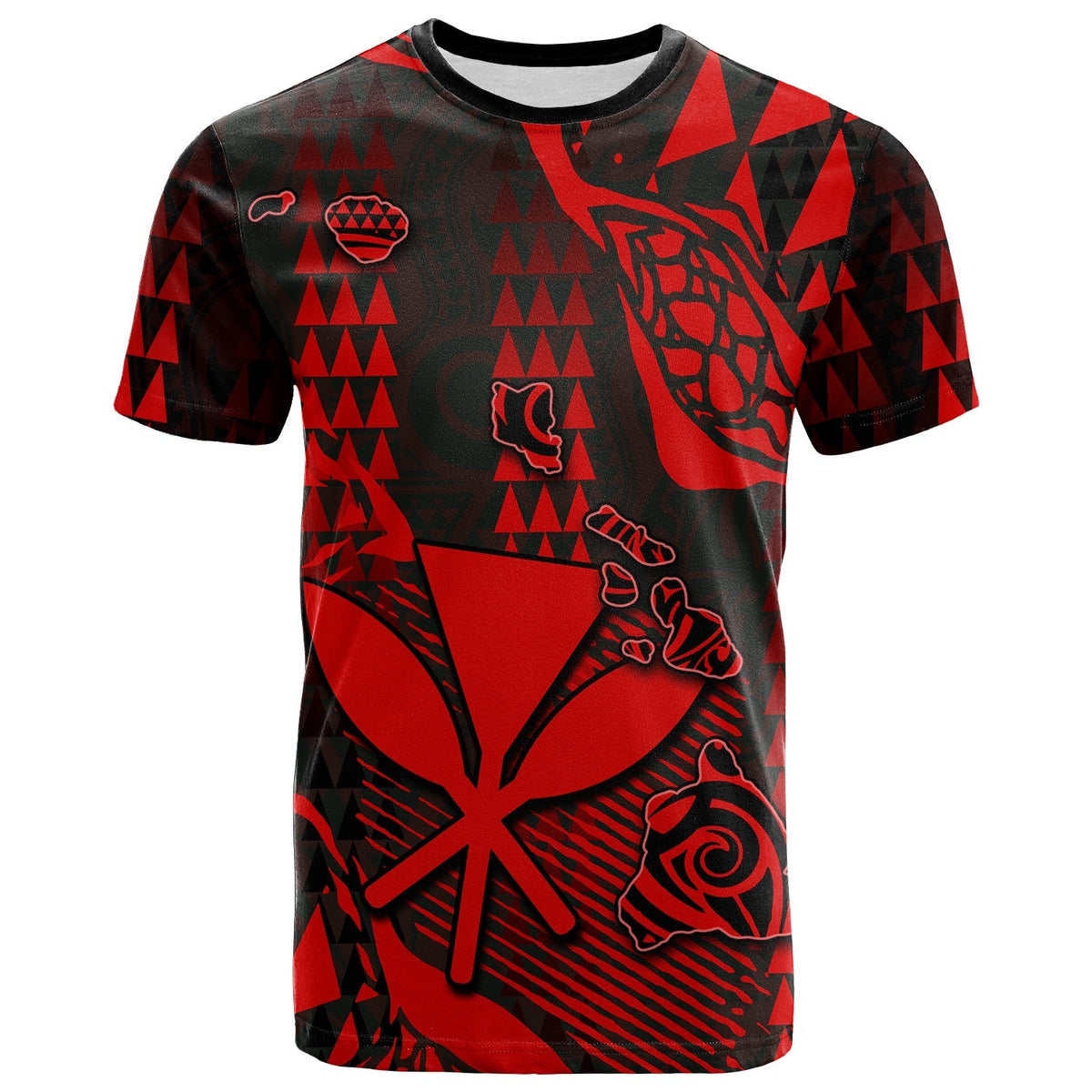 Custom Hawaii Kanaka Map T Shirt Red Style LT6 - Wonder Print Shop