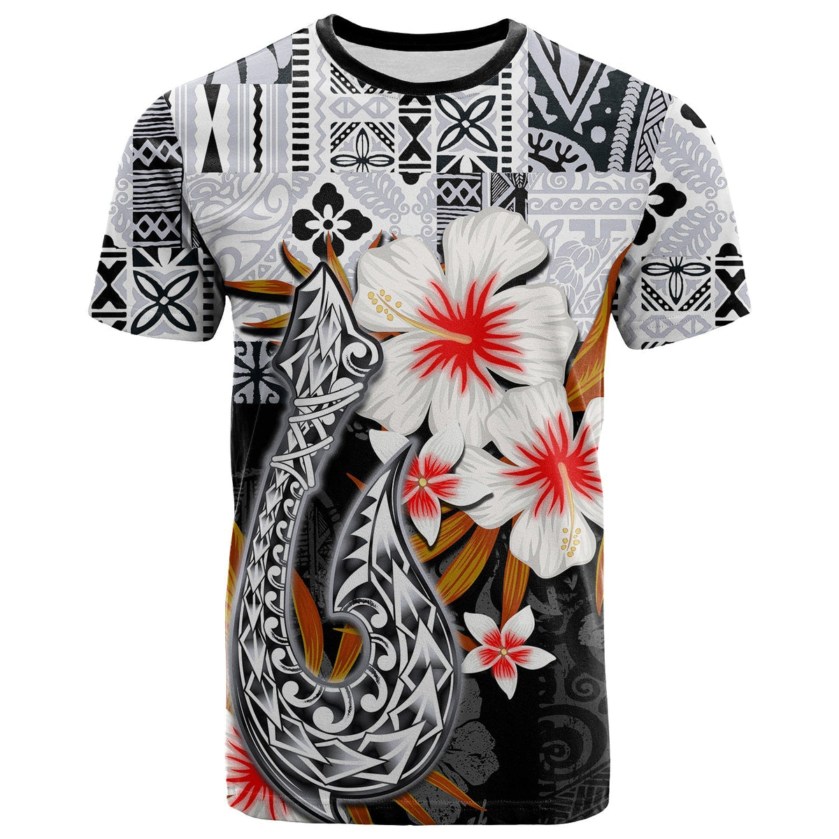 Custom Hawaii Fish Hook T Shirt Black Style LT6 - Wonder Print Shop