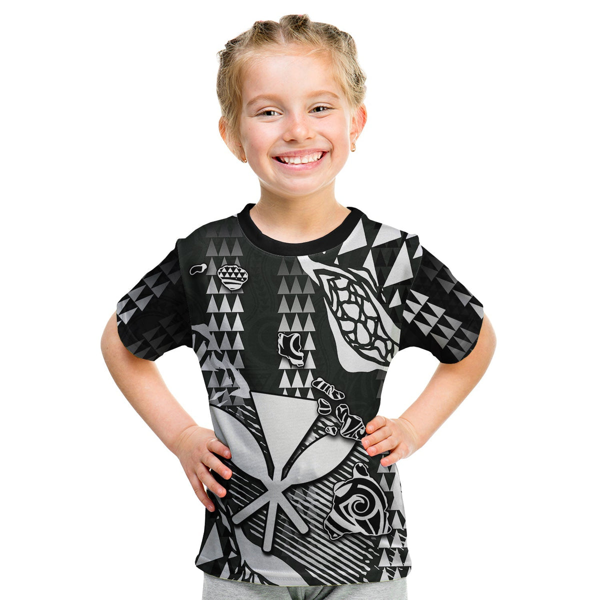 Custom Hawaii Kanaka Map T Shirt KID White Style LT6 - Wonder Print Shop