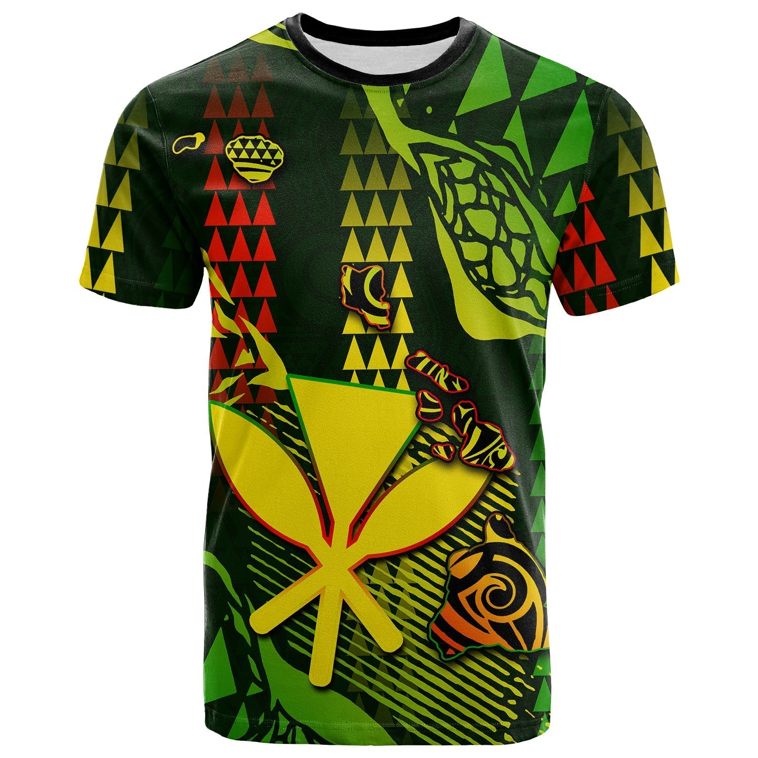 Custom Hawaii Kanaka Map T Shirt Hawaii Color Style LT6 - Wonder Print Shop