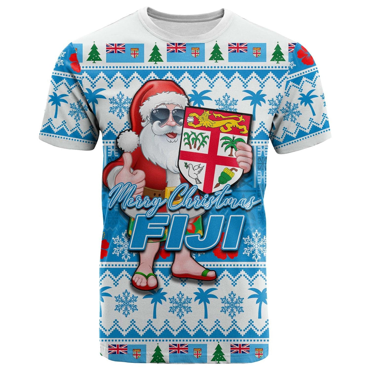 Fiji Christmas T Shirt Cool Santa Claus LT6 - Wonder Print Shop