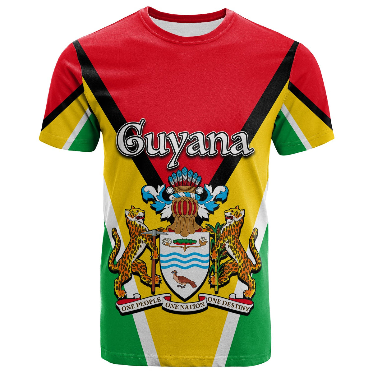 Guyana T Shirt Flag Style LT6 - Wonder Print Shop