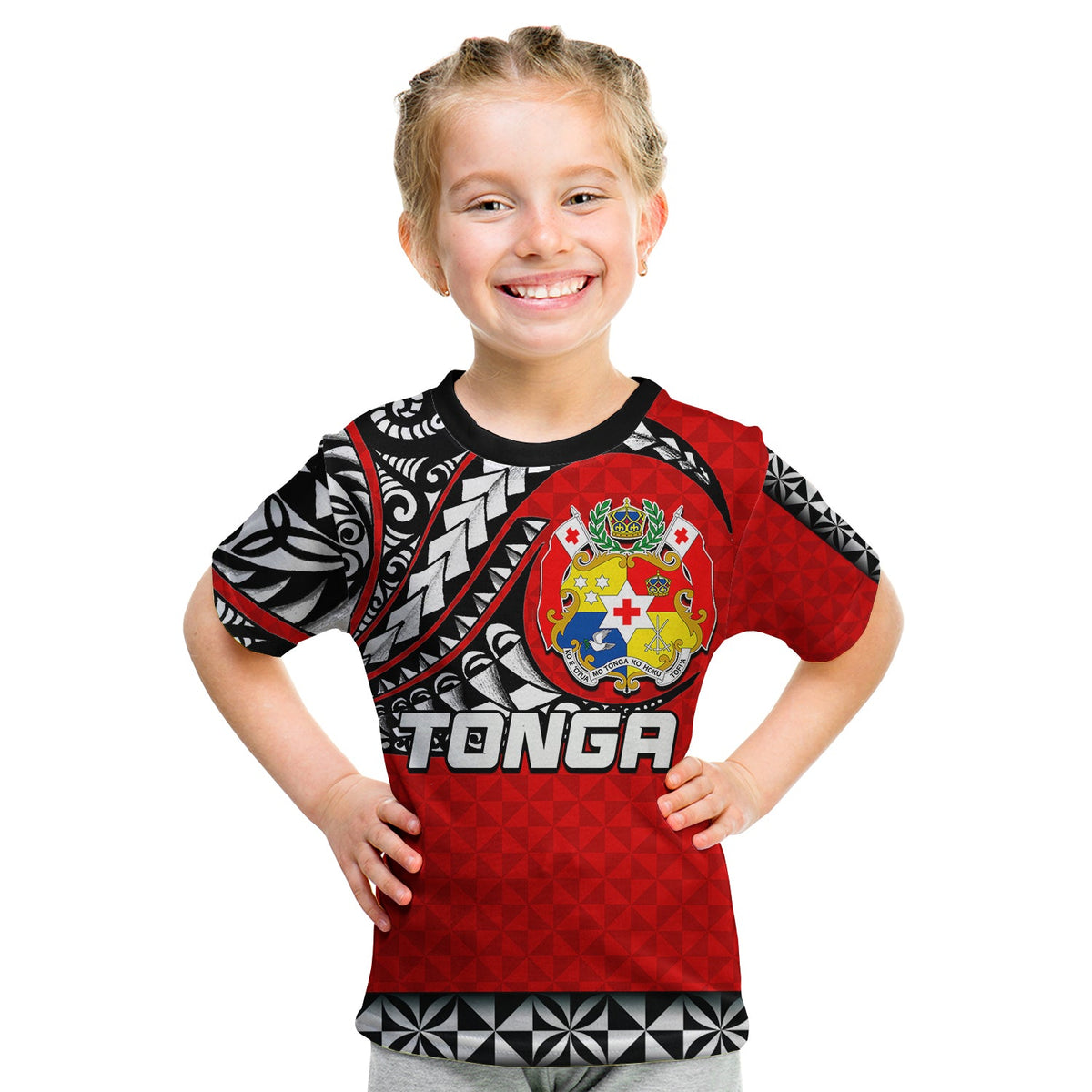 Custom Personalised Tonga T Shirt KID Polynesian Tattoo LT6 - Wonder Print Shop