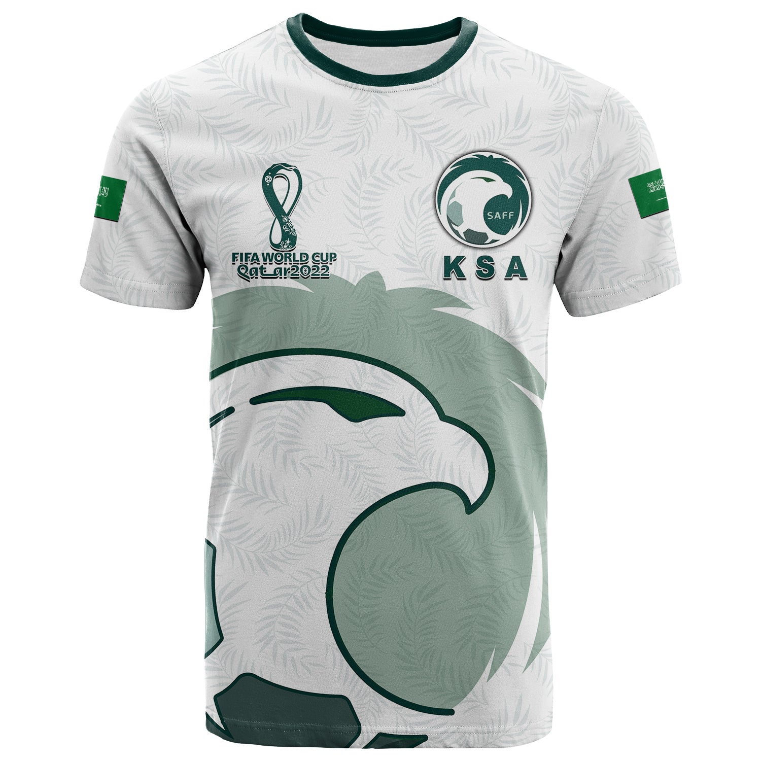 (Custom Personalised And Number) Saudi Arabia Soccer World Cup 2022 T Shirt White Jersey