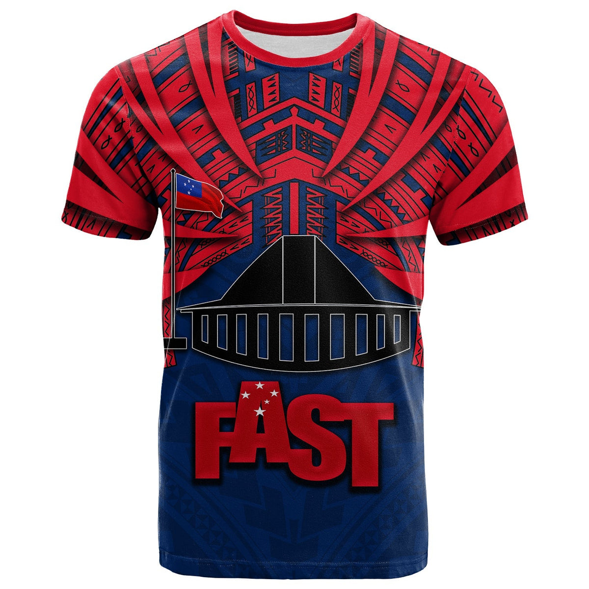 Custom F.A.S.T Samoa T Shirt Samoa Tattoo Style LT6 - Wonder Print Shop